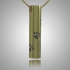 Pet Paw Onyx Cylinder Memorial Jewelry IV